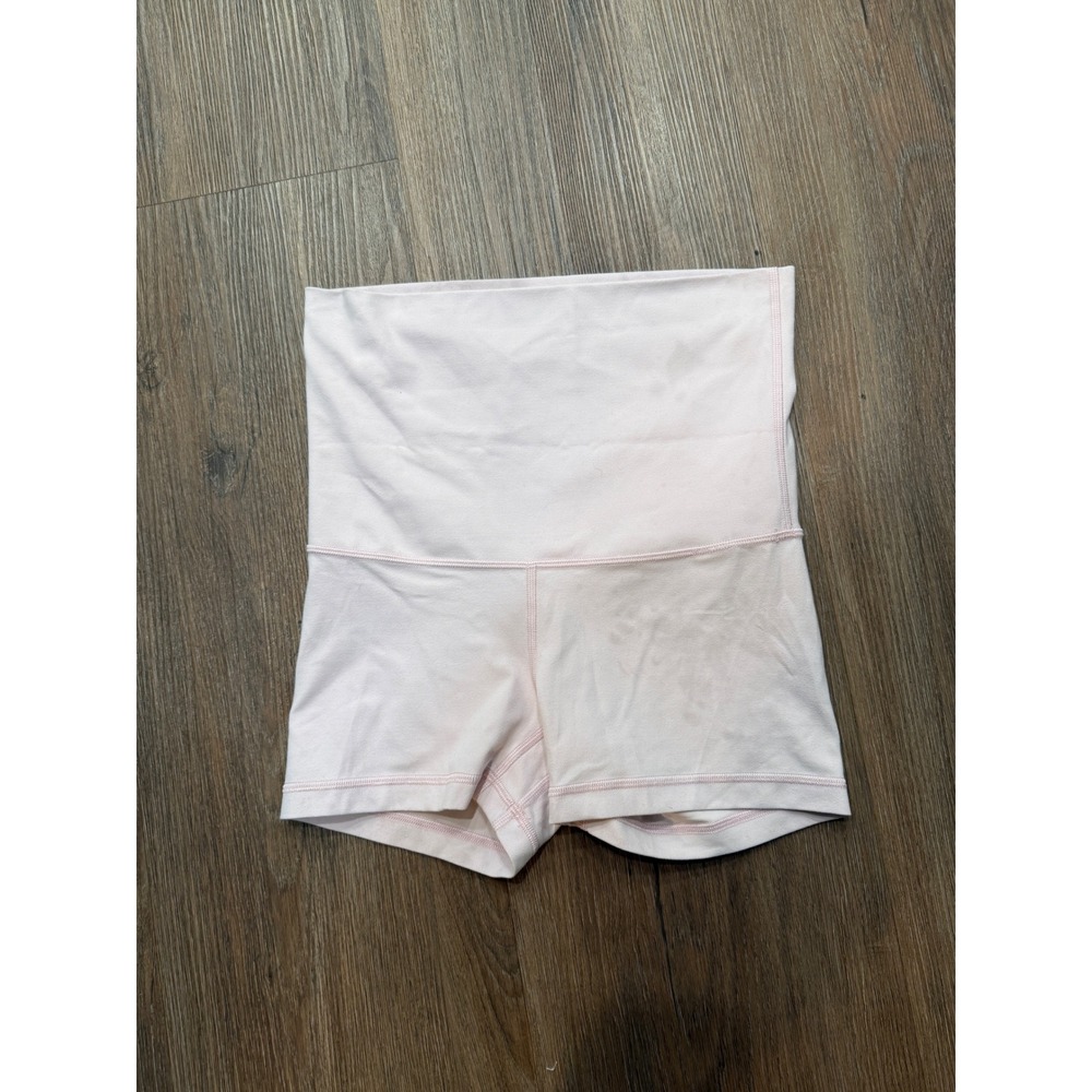 Golden by Aritzia Pink High Waisted Athletic Yoga Shorts Size 0 flaw